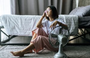 Woman with fan