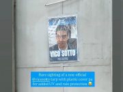 ‘Wanted’ poster? Sotto jokes as he spots improvised campaign material