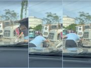 ‘Kabangis’: Kind driver in Legazpi helps push stranded tricycle off protruding metal pipe on road