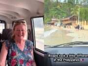 Aussie tourists shocked as taxi driver takes shortcut along beach in El Nido