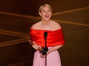 Jessie Buckley wins first Oscar for playing Shakespeare’s wife in ‘Hamnet’