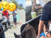 Jeepney driver braves midday heat to fetch diesel after vehicle stalls