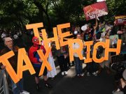 Stars arrive for Met Gala as protesters target Jeff Bezos