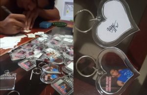 Rene Baterbonia’s mom’s FB Live showing him signing keychains warms hearts